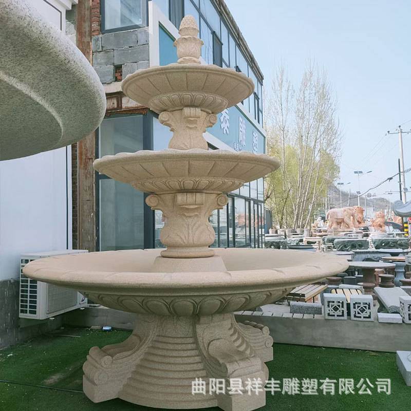 欧式园林景观雕塑别墅喷泉石雕广场庭院小区流水大理石石雕喷泉