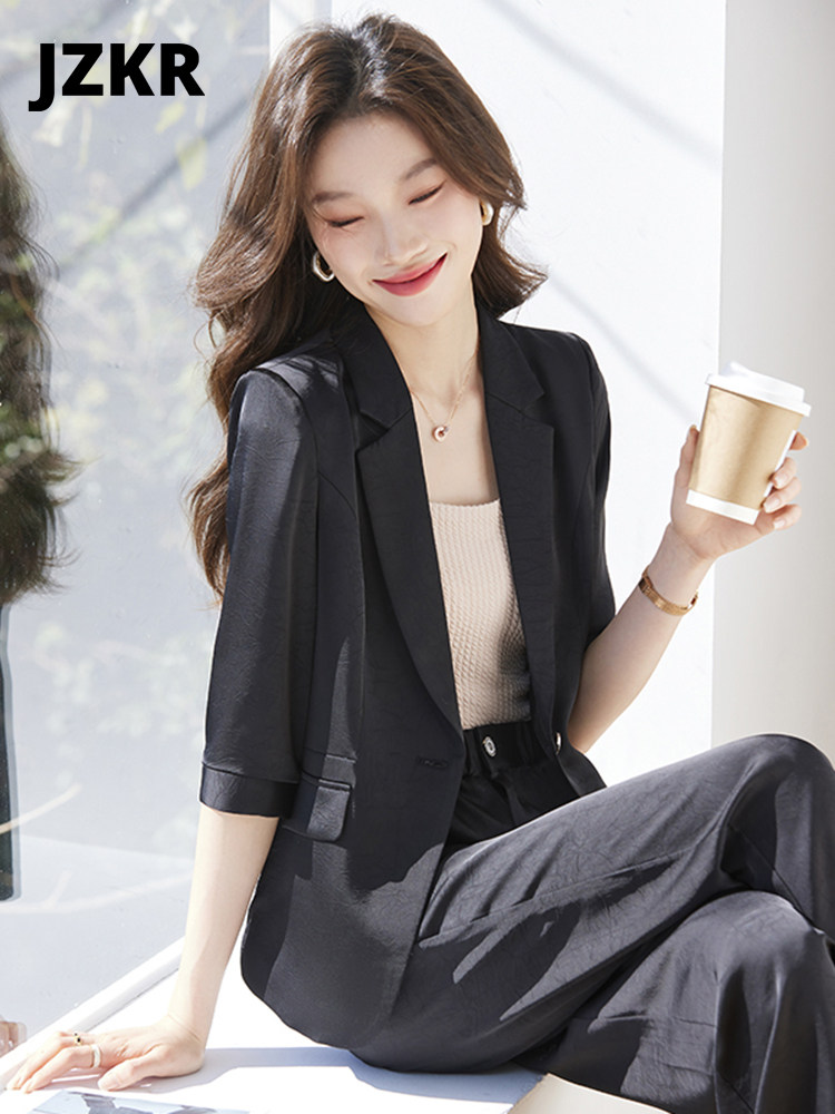 JZKR品牌西装套装女2025新款夏季高端职业装气质洋气时尚西服工装