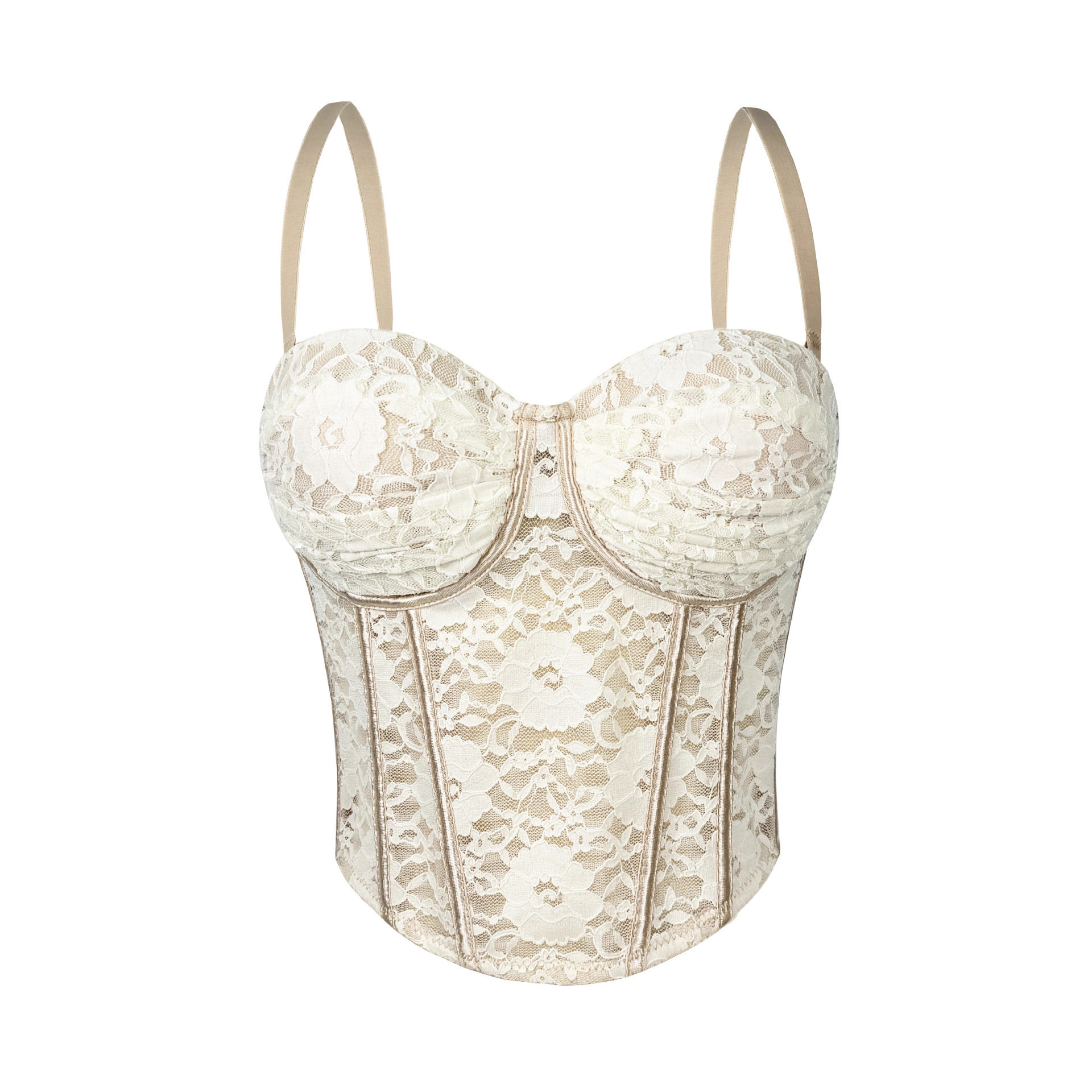 欧美性感蕾丝吊带背心带胸垫露背鱼骨胸衣修身内搭外穿抹胸上衣