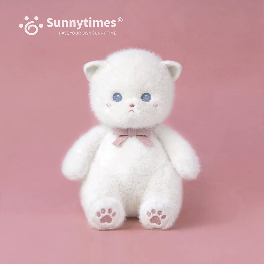 Sunnytimes小待猫白猫毛绒玩偶