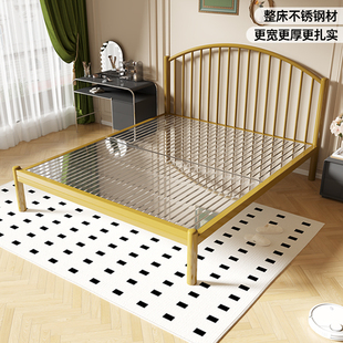 304不锈钢床环保加厚1.5m1米8双人床1.2m高端单人简约铁艺钢架床