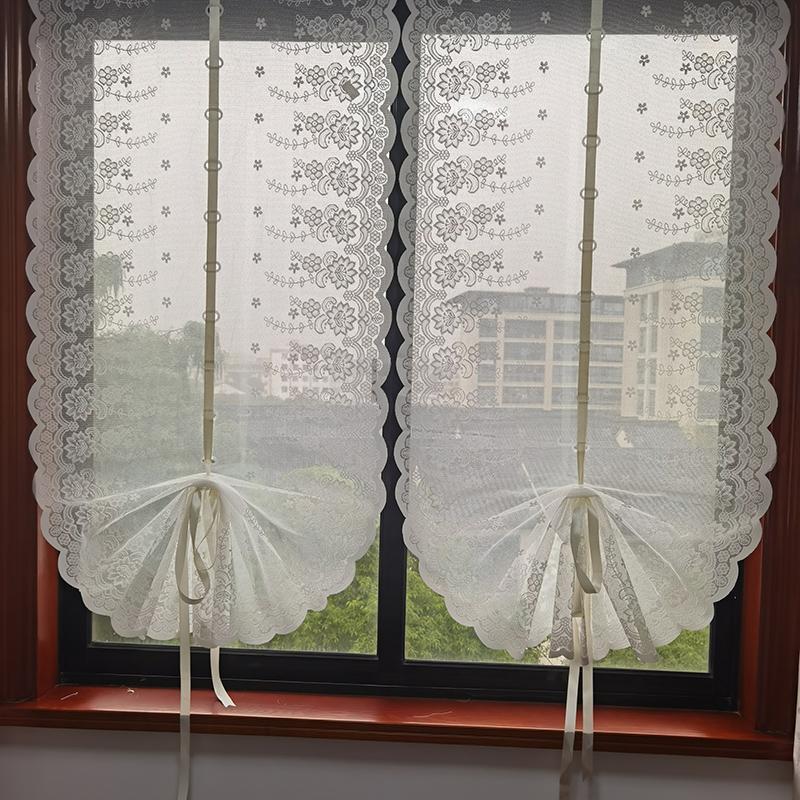 免打孔窗帘扇形提拉帘厨房窗帘客厅卧室阳台隔断门帘罗马帘网纱