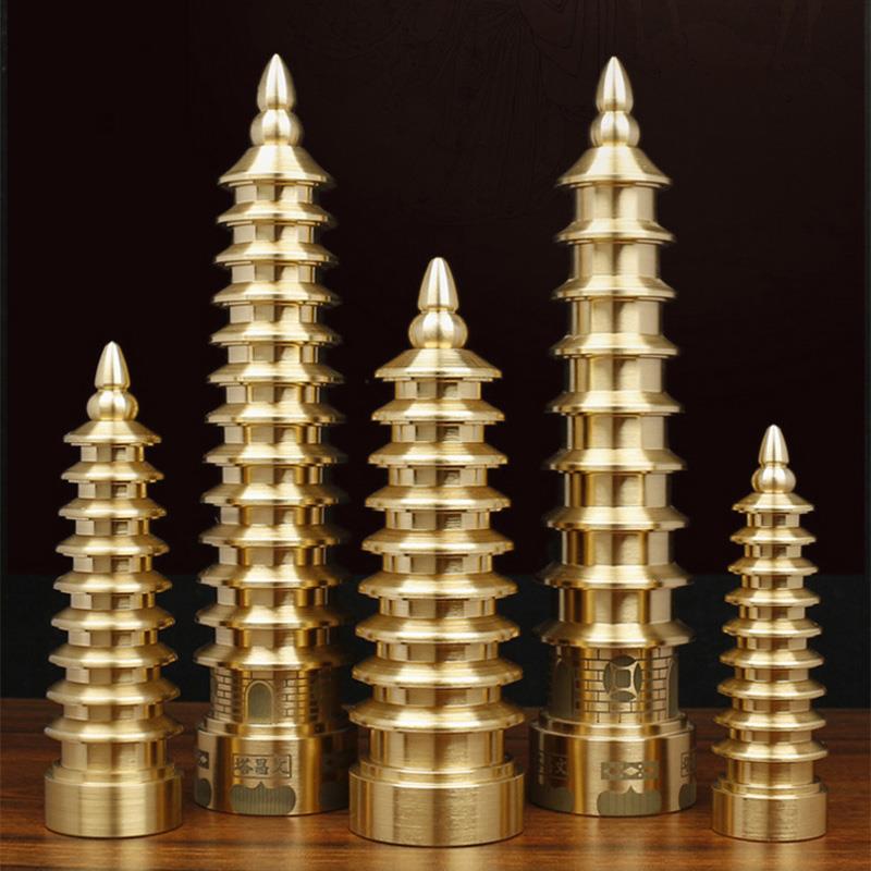 十三13层铜实心文昌塔刻字九层黄铜文昌塔送孩子礼品学习课桌摆件