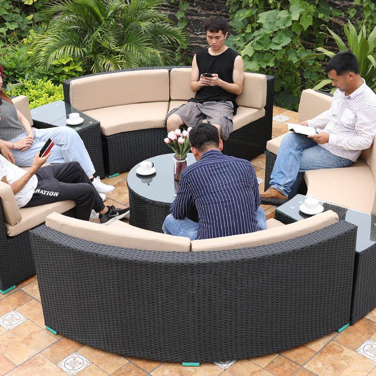 庭院藤沙发简约现代户外沙发客厅别墅组合室外莫藤编露台家具家