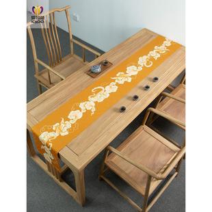 祥瑞云纹民族风茶垫中国禅宗桌旗茶几咖啡桌坐垫高档桌布茶旗桌旗