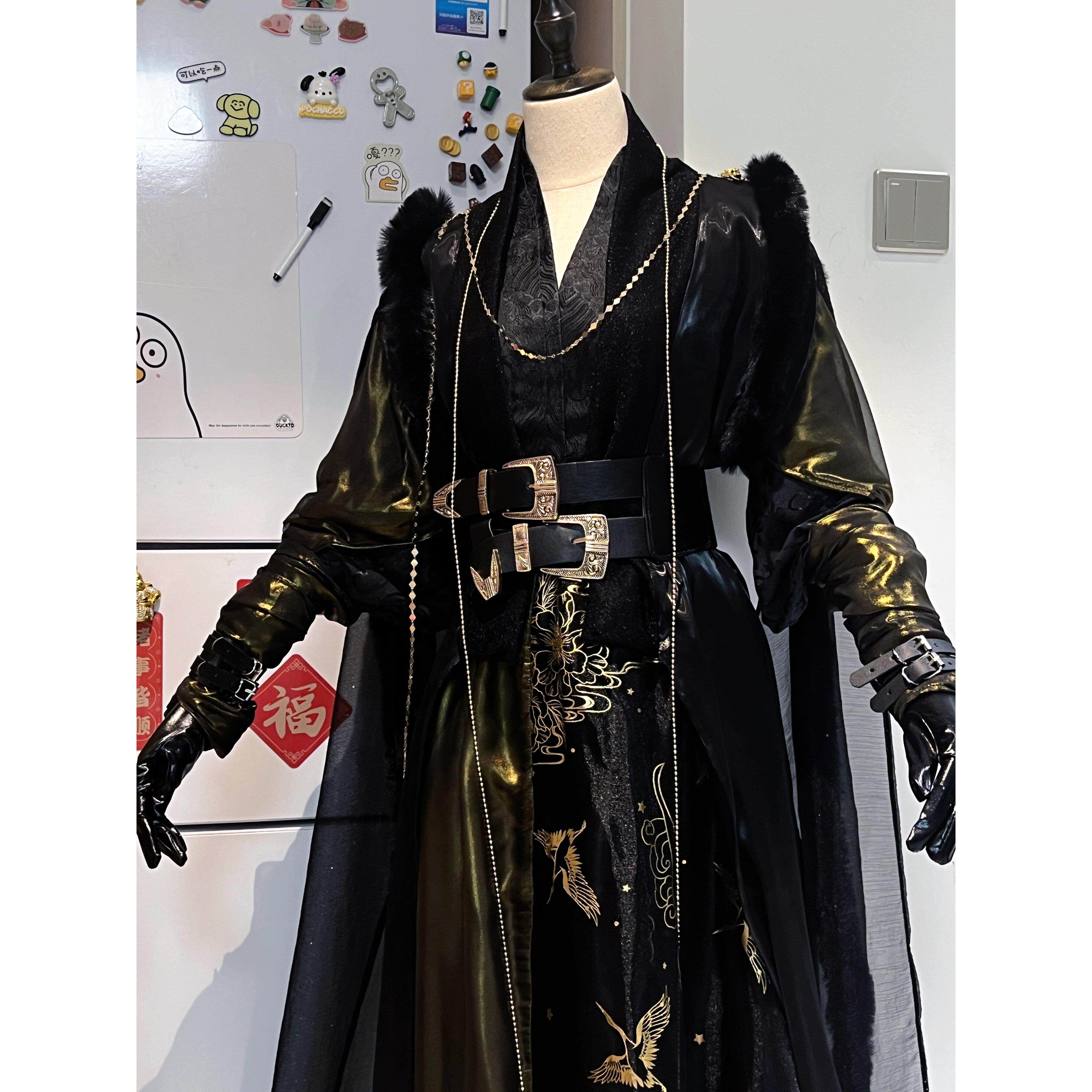 【月烈奇麟古风】黑瞎子cos/萧策安/萧覆暄cos服黑金古装演出服