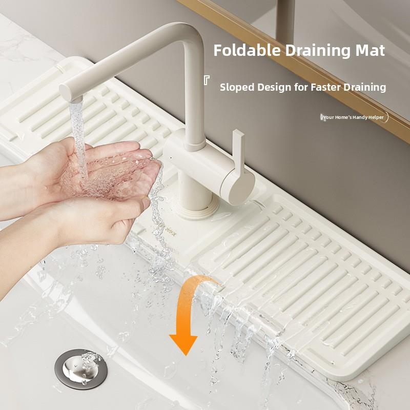 德国厨房架水龙头排水垫硅胶防溅坡台面水槽水槽洗手盆吸水垫