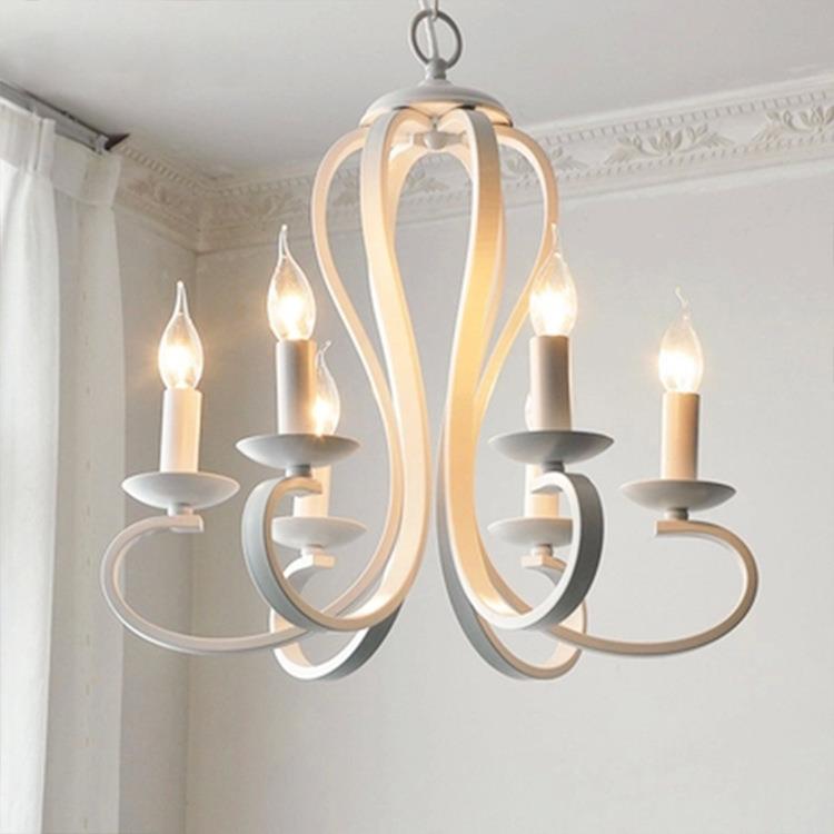 美式复古蜡烛灯客厅吊灯中古法式简约轻奢小户型餐厅书房卧室灯具
