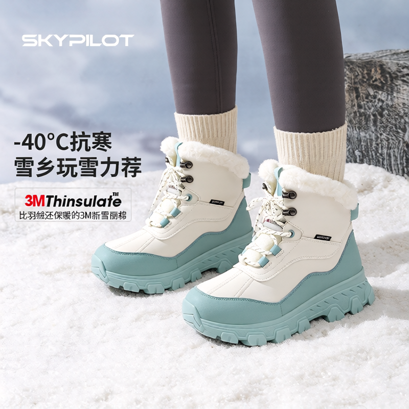 户外雪地靴女款防水防滑加绒加厚