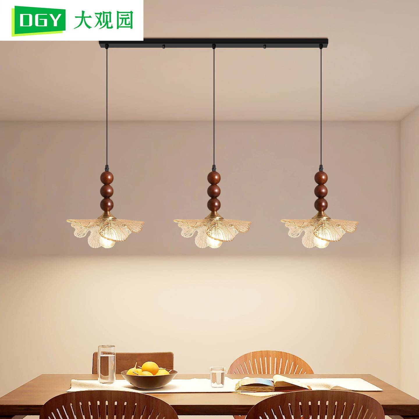 法式中古风花朵餐厅吊灯三头餐桌吧台吊灯日式复古书房茶室灯L271