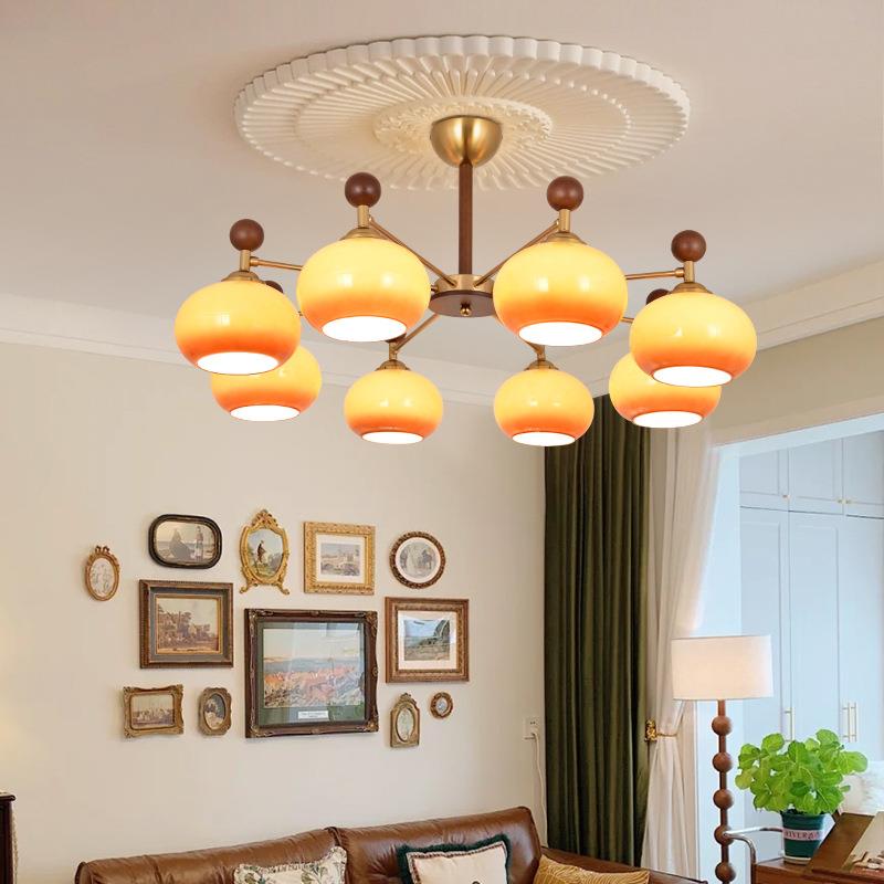 大观园客厅吊灯法式复古魔豆美式高级大气中古风vintage灯具L271