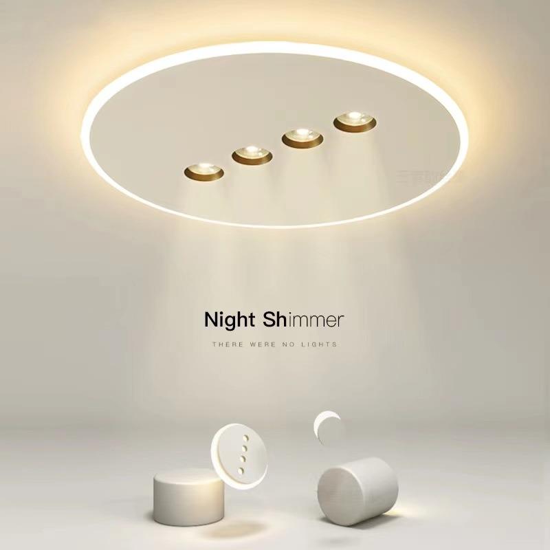 创意主卧室灯简约现代led吸顶灯圆形客厅灯无主灯餐厅书房房间灯