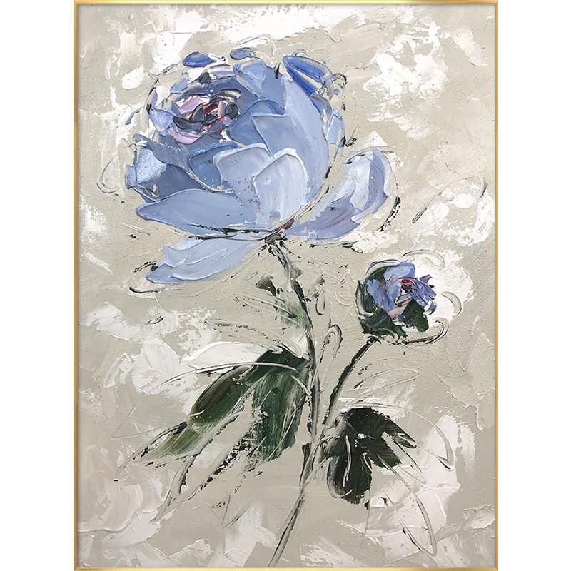 油画花北欧厅装饰画发客背景墙壁沙画卉玄关廊道代简走过约挂现画图片
