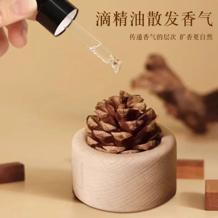 松果精油扩香木家用室内无火香薰扩香器摆件车载香水扩香木花露水