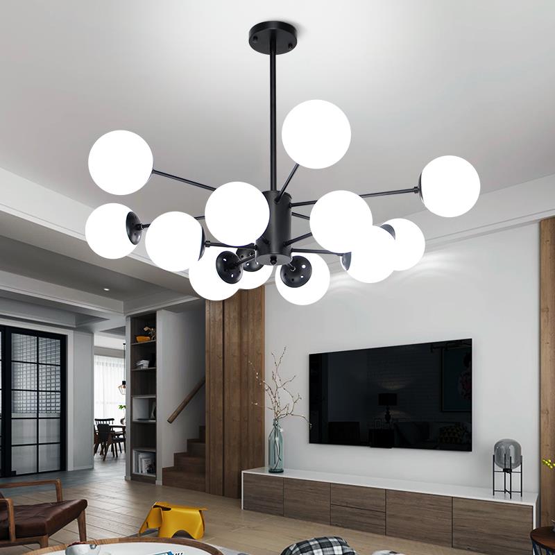 北欧客厅吊灯家用大气个性魔豆灯现代简约创意分子灯卧室饭厅灯具
