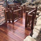 菠萝格防腐木护栏户外庭院公园栈道栏杆室外碳化木围栏定制安装