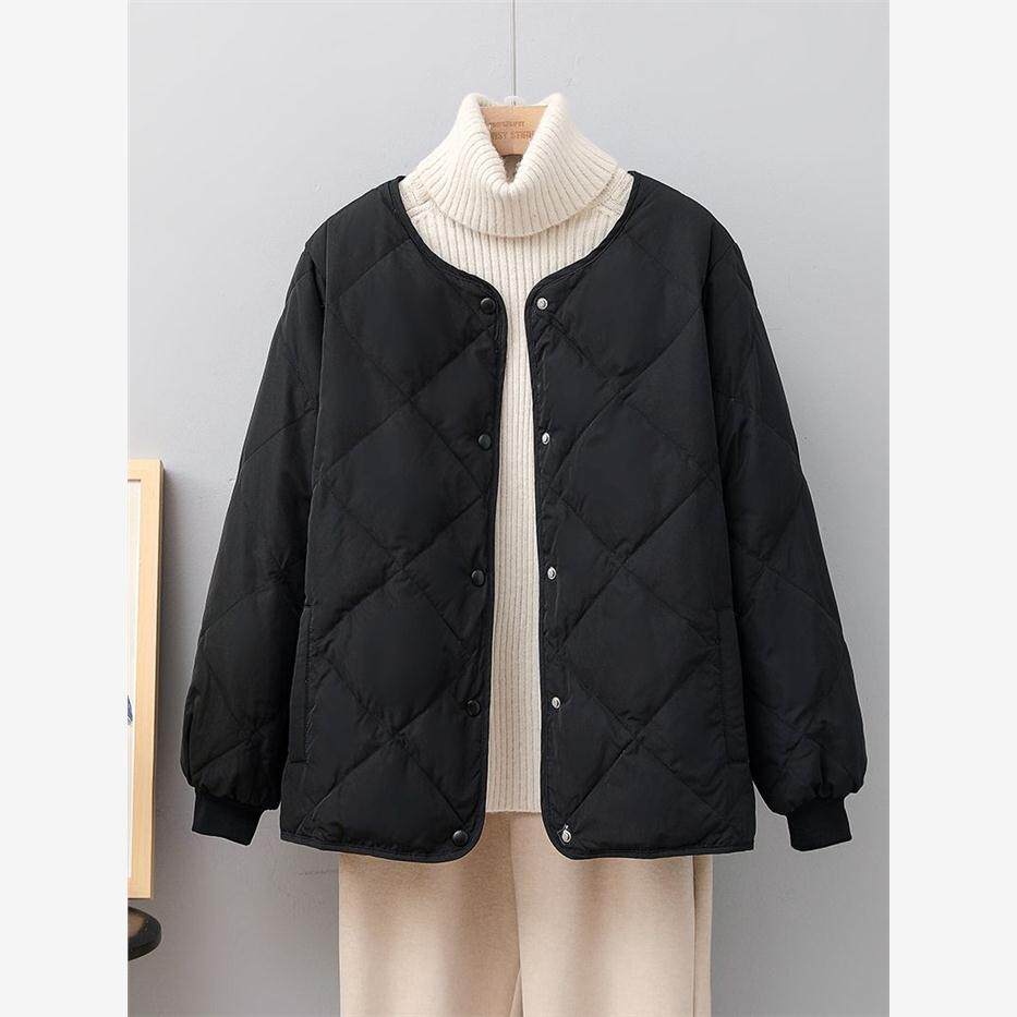 短款棉服女2024秋冬季爆款薄款小个子轻薄百搭宽松菱格内胆外套女