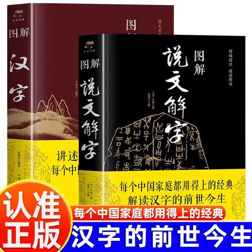 【官方正版】图解汉字+图解说文解字正版全套两本讲述汉字的前世今生每个中国家庭都用得上的经典图解汉字的故事古代汉语字典详解