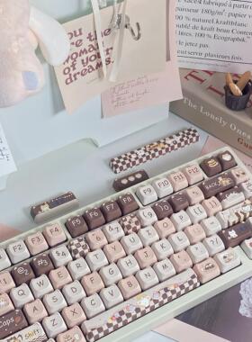 向晚外设MAO高度卡布奇诺猫咖机械键盘键帽142键