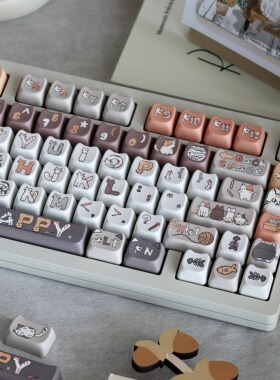 向晚外设MAO高度小花猫机械键盘键帽142键