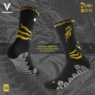 维动龙年限定龘款 实战专业篮球袜子毛巾底高筒运动精英男高帮长筒