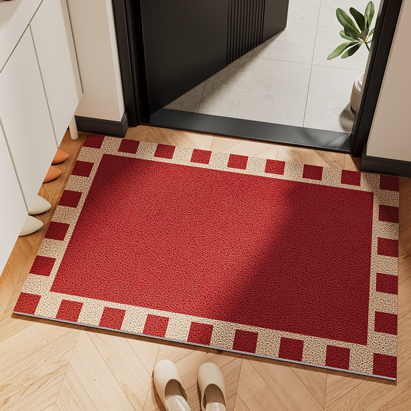 地垫入户门垫进门家用喜庆丝圈脚垫入户门口地毯红色可裁剪玄关垫,居家布艺,入户地垫,淘宝优惠券,粉丝福利购,淘宝优惠卷