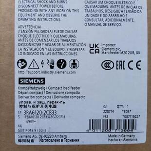 3RA6120-2CB33 控制与保护开关电器 工控电气元件议价维修