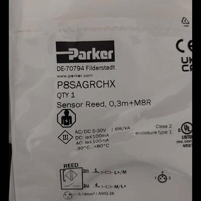 P8SAGRCHX 派克Parker气动元件 Reed传感器0,3m+M8R议价维修