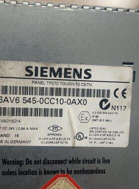 6AV6 545-0CC10-0AX0 TP270 10寸触摸显示屏工控配件议价维修