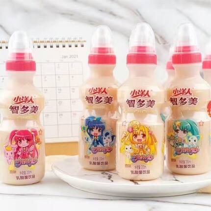 4月新日期】小洋人智多美钙铁锌加盖奶嘴发酵乳酸菌200ml饮品早餐