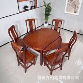 木餐桌可方伸缩实形可变圆餐桌TUG户型家用吃饭桌子实木餐桌小椅