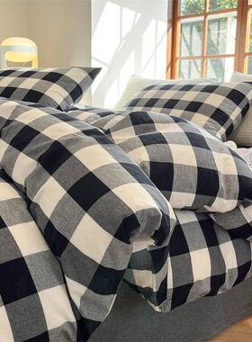 棉色织水洗棉全棉被套单件150单x2CWT0床单人被罩2000x纯230男被