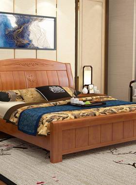 加厚橡厂木实木床工销1.8米双人VCV床直用卧室木床1.5m高箱家储物