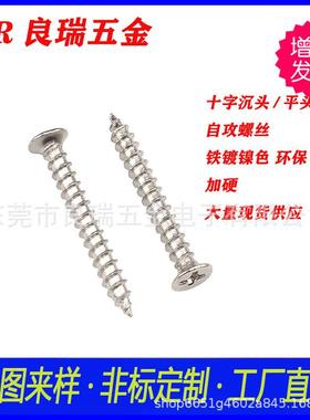 沉头RQK平头十2字尖尾自攻螺X3KA丝到X20KA2铁镀镍色加硬多种长度