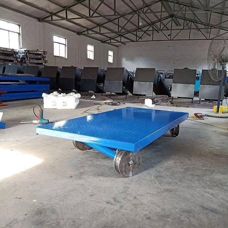 控温室大502棚厂用电动遥轨道平车简工易板载货小型电动运输车