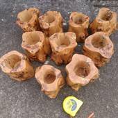 柏笔崖筒随形原木笔筒文房四宝根雕根75896眼随型疤雀笔筒摆艺件