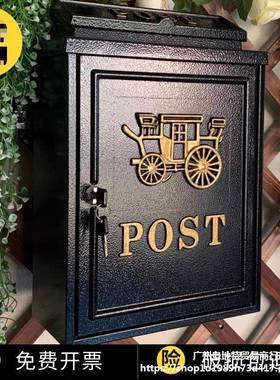 欧式英式民宿意墅信箱室外防雨邮箱壁发挂ALALali别邮筒田园创信