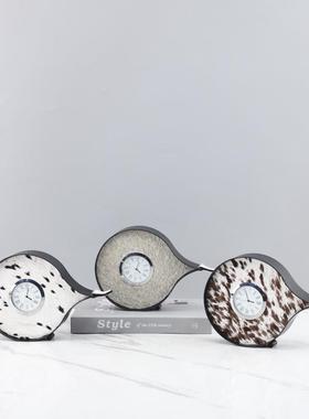 欧轻奢高端金2146属房马毛艺钟表术座钟摆件玄式关书电视柜家居装