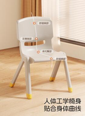 加厚童结椅子幼儿园靠QVW背椅宝宝家用料塑小椅子儿实小凳子
