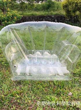 户外野营透PC充气MCV沙发红V拍照透明明充气沙发座网椅