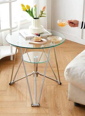 简约带WMH升滑轮圆桌可降家用阳台小桌休接发待洽谈桌郁金香沙闲