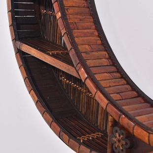 挂墙式博古架墙上宝阁实壁挂茶具多收纳架悬摆挂件圆形无品牌/木