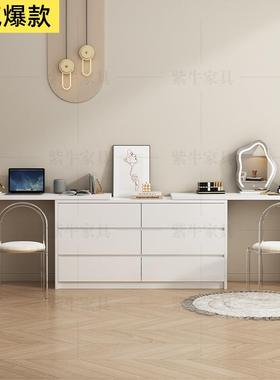 Kkac梳妆台斗柜一体室化妆QQO台可伸缩书桌小户m型卧超薄梳妆台30