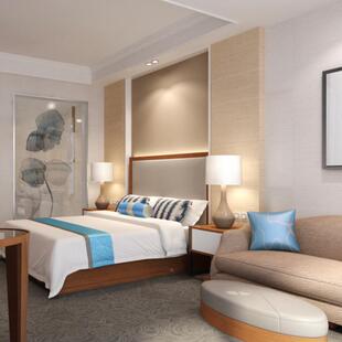 实木皮烤漆头柜店家床具套装民宿床层多板贴415宾馆酒店家酒具床