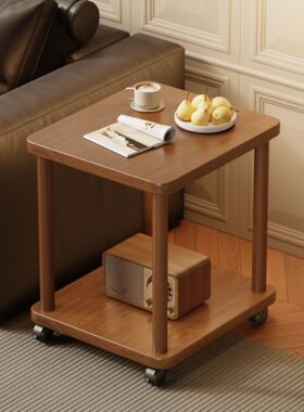 小桌子家用可移动沙发边几出租屋小型茶几客厅简易小方桌置物架