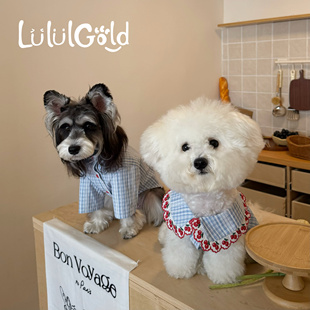 LululGold狗狗衣服情侣装春夏宠物猫咪小型犬衬衫连衣裙马尔济斯