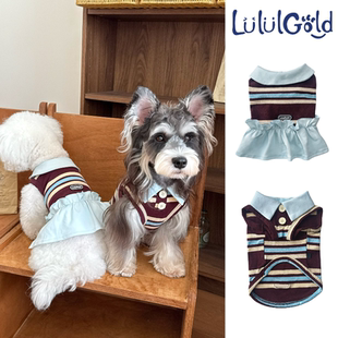 LululGold宠物衣服春夏新款狗狗无袖背心猫咪裙子小型犬情侣装