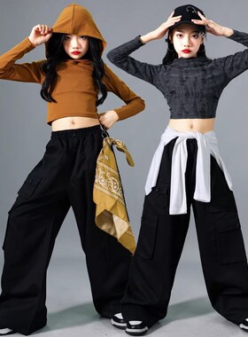 速发孩风士舞演出服团jaz孩练功服z沙丘废土爵潮装少儿街舞服装