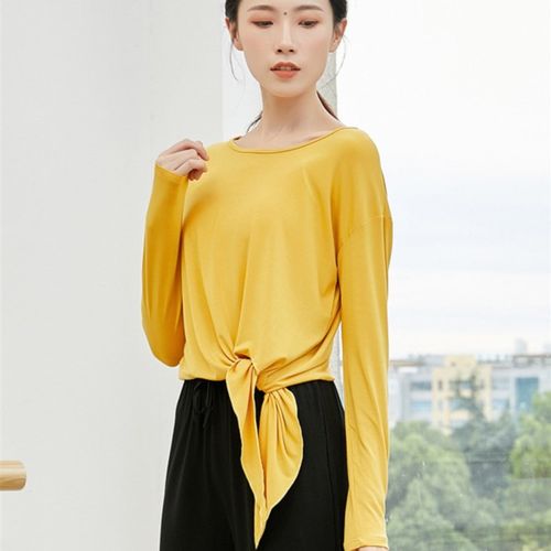 速发宽松打结舞蹈练功演莫代尔形体服上衣古典舞服出舞服服装