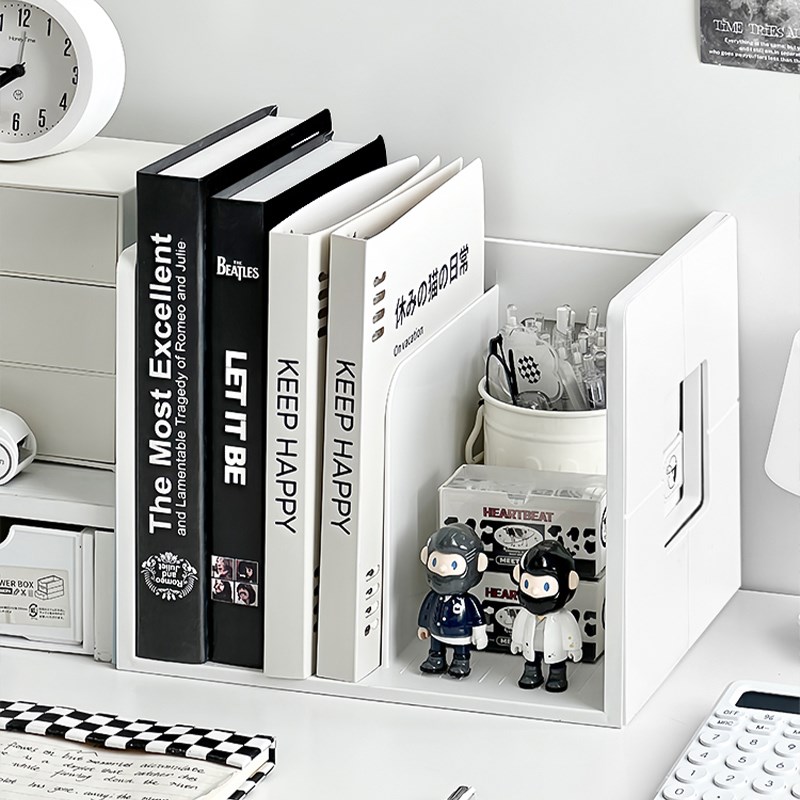 速发书立架书架桌面固件收纳神器学生书桌上置物架文档书定架